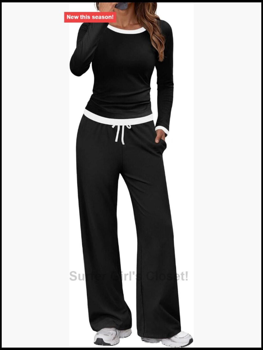2 Piece Lounge Set Long Sleeve Top Wide Leg Pants Ruched Sides